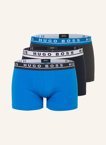 BOSS 3er-Pack Boxershorts, Farbe: BLAU/ DUNKELBLAU/ GRAU (Bild 1)