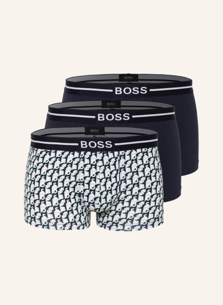 BOSS 3er-Pack Boxershorts BOSS DESIGN, Farbe: DUNKELBLAU/ HELLGRAU/ MINT (Bild 1)