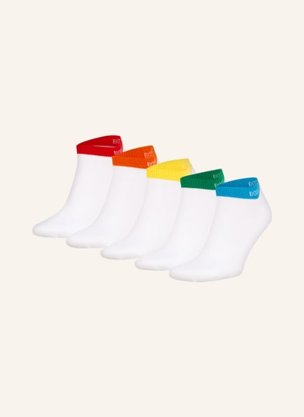 BOSS 5er-Pack Sneakersocken RAINBOX, Farbe: 100 WHITE (Bild 1)
