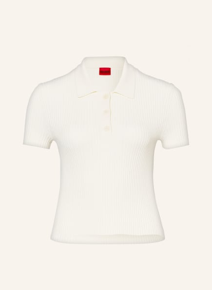 HUGO Strick-Poloshirt SAFFARY, Farbe: ECRU (Bild 1)