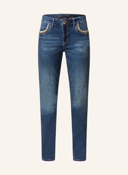 MOS MOSH Skinny Jeans BRADFORD mit Glitzergarn und Schmucksteinen, Farbe: 401 BLUE (Bild 1)