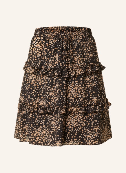 summum woman Skirt, Color: BLACK/ LIGHT BROWN/ COGNAC (Image 1)