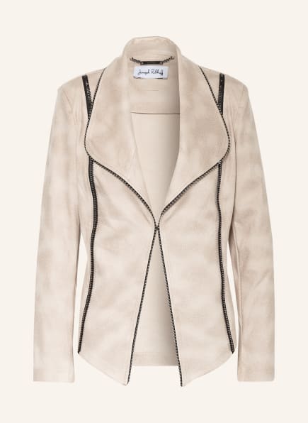 Joseph Ribkoff Jacket in leather look with beads, Color: BEIGE (Image 1)