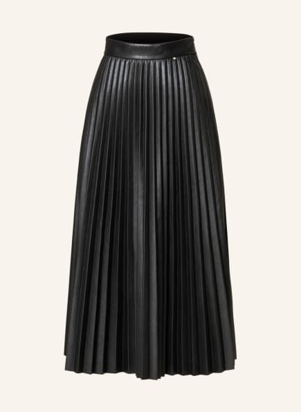 BOSS Pleated skirt VAPLITA in leather look , Color: BLACK (Image 1)