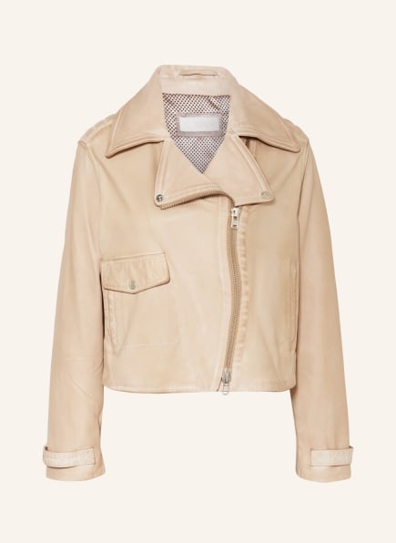 SCHYIA Leather jacket ERINA, Color: BEIGE (Image 1)