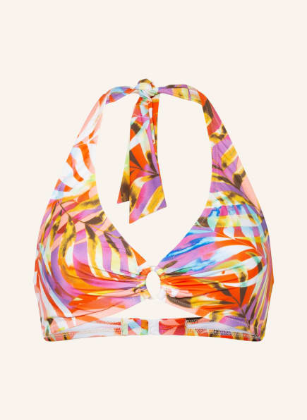 Lidea Halter neck bikini top CIRCUS, Color: WHITE/ ORANGE/ PURPLE (Image 1)