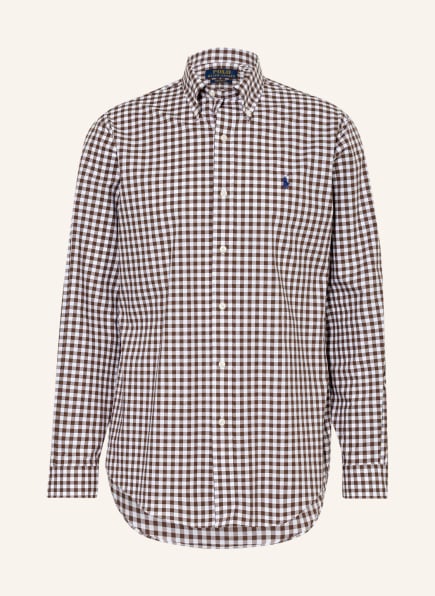 POLO RALPH LAUREN Hemd Custom Fit, Farbe: WEISS/ DUNKELBRAUN (Bild 1)