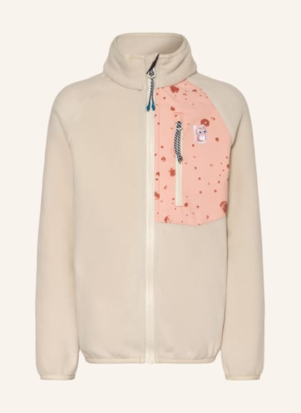 cream colored fleece jacket