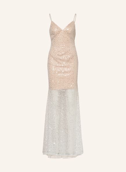 unique Evening dress with sequins and stole, Color: NUDE (Image 1)