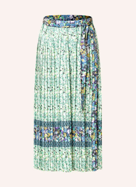 rich&royal Pleated skirt, Color: GREEN/ BLUE/ ECRU (Image 1)