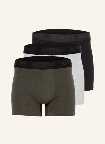 Superdry 3er-Pack Boxershorts , Farbe: HELLGRAU/ KHAKI/ SCHWARZ (Bild 1)