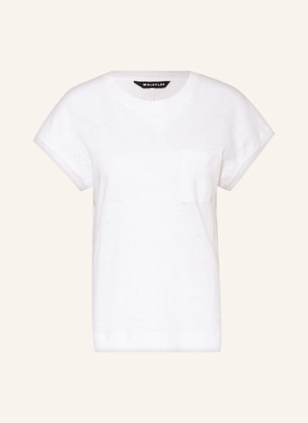 WHISTLES T-shirt EMBER with linen , Color: WHITE (Image 1)