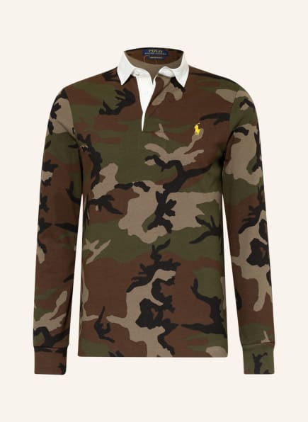 POLO RALPH LAUREN Rugbyshirt Custom Slim Fit , Farbe: OLIV/ BRAUN/ HELLBRAUN (Bild 1)