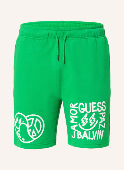 GUESS Sweat shorts , Color: GREEN/ WHITE (Image 1)