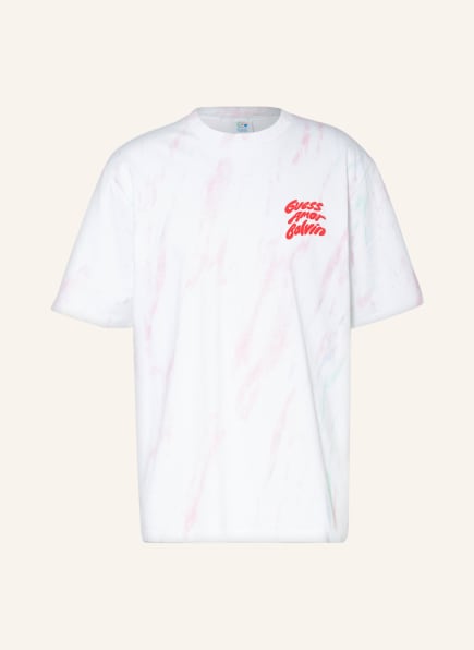 GUESS T-Shirt GO BALVIN MARBLE, Farbe: WEISS/ HELLROSA/ ROT (Bild 1)