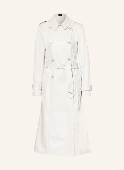EMPORIO ARMANI Trench coat made of leather, Color: LIGHT GRAY (Image 1)