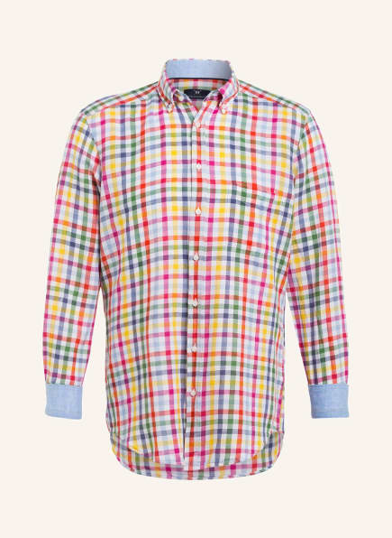 STROKESMAN'S Hemd mit Leinen Modern Fit, Farbe: GELB/ HELLBLAU/ PINK (Bild 1)