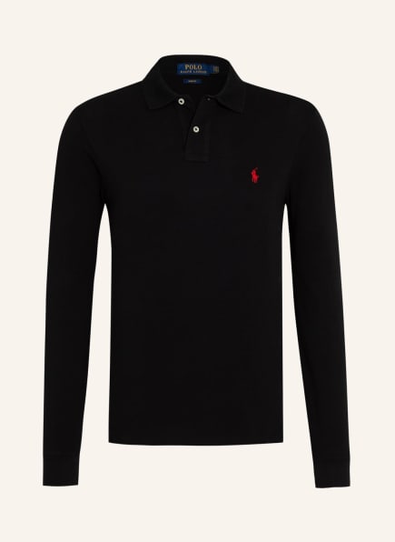 POLO RALPH LAUREN Piqué polo shirt slim fit, Color: BLACK (Image 1)