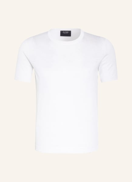 OLYMP SIGNATURE T-Shirt mit Leinen , Farbe: WEISS (Bild 1)