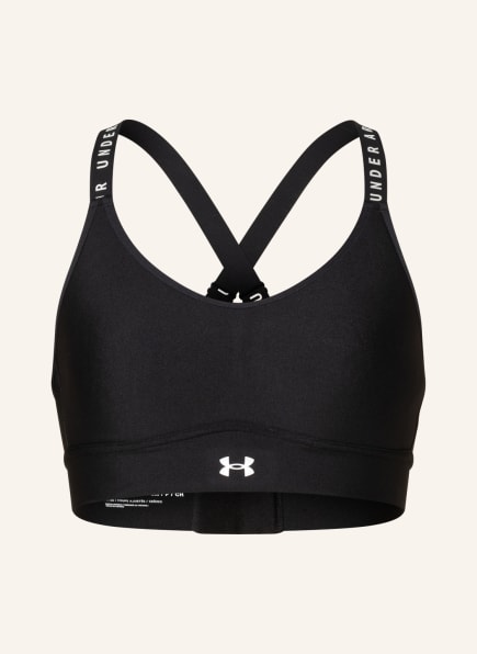 UNDER ARMOUR Sports bra UA INFINITY MID COVERED, Color: BLACK (Image 1)