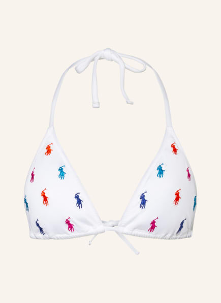 POLO RALPH LAUREN Triangle bikini top LOGO ICONS, Color: WHITE (Image 1)