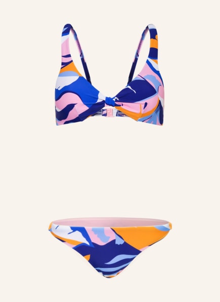 Hot Stuff Bralette bikini ABSTRACT , Color: PINK/ BLUE/ ORANGE (Image 1)