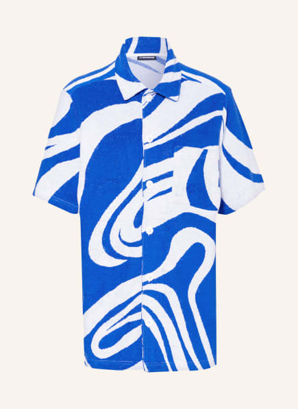 J.LINDEBERG Kurzarm-Hemd BILLY Slim Fit aus Frottee, Farbe: BLAU/ WEISS (Bild 1)