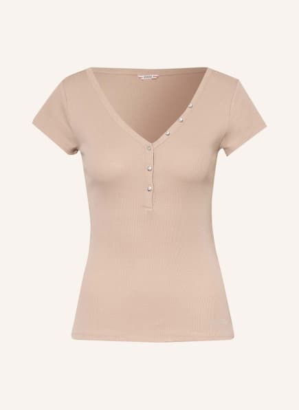 GUESS T-shirt with decorative gems, Color: CAMEL (Image 1)