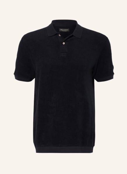 Marc O'Polo Frottee-Poloshirt Regular Fit, Farbe: DUNKELBLAU (Bild 1)
