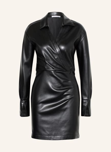 PATRIZIA PEPE Dress in leather look, Color: BLACK (Image 1)