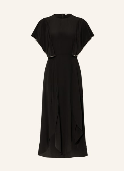 STELLA McCARTNEY Silk dress with frills and decorative gems, Color: BLACK (Image 1)