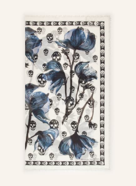 Alexander McQUEEN Scarf, Color: WHITE/ BLACK/ DARK BLUE (Image 1)