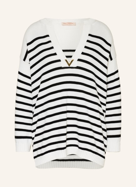 VALENTINO Oversized-Pullover , Farbe: WEISS/ DUNKELBLAU (Bild 1)