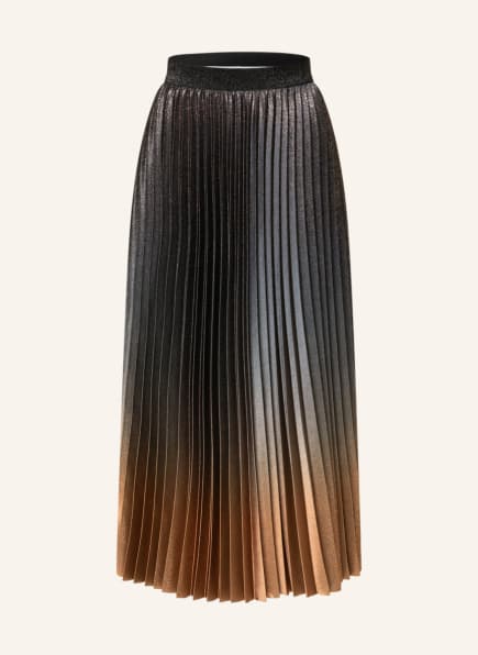 MARC CAIN Pleated skirt with glitter thread, Color: 637 spice (Image 1)