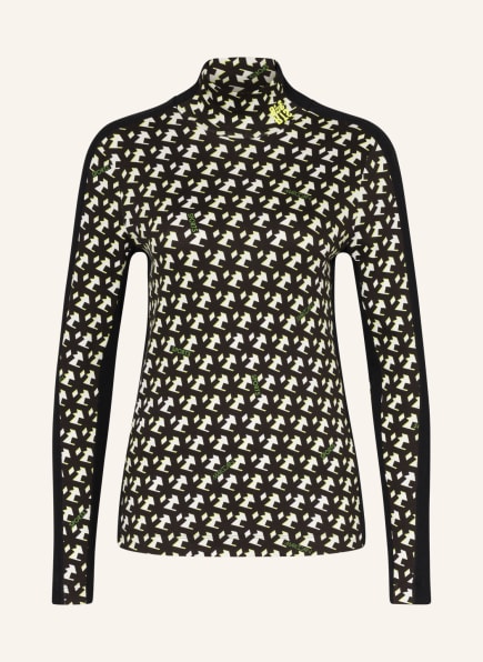 MARC CAIN Long sleeve shirt with tuxedo stripe, Color: 190 white and black (Image 1)