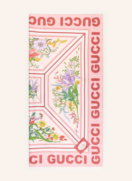 GUCCI Silk scarf, Color: PINK/ LIGHT RED/ GREEN (Image 1)