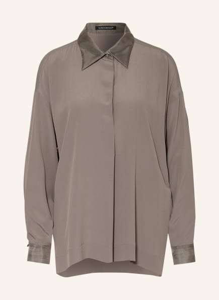 LUISA CERANO Shirt blouse with silk, Color: TAUPE (Image 1)