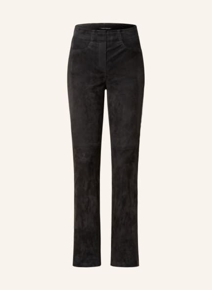 LUISA CERANO Leather trousers, Color: DARK GRAY (Image 1)