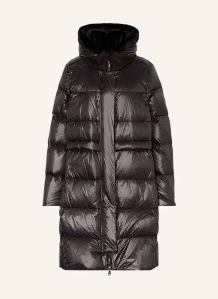 LUISA CERANO Down coat with faux fur, Color: BLACK (Image 1)