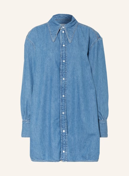 GANNI Denim overshirt with cut-outs, Color: DARK BLUE (Image 1)