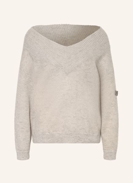BRUNELLO CUCINELLI Oversized-Pullover mit Mohair und Glitzergarn , Farbe: HELLGRAU (Bild 1)