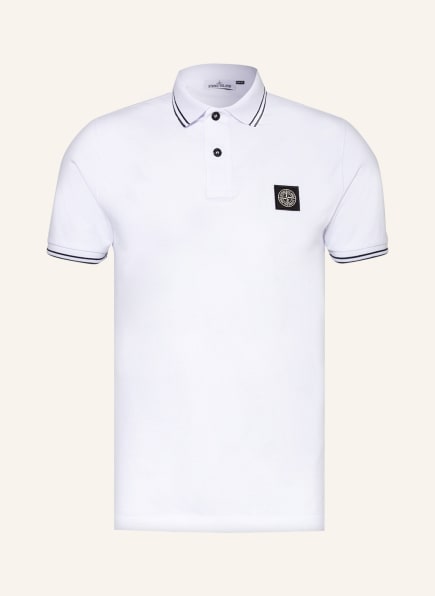 STONE ISLAND Piqué polo shirt slim fit , Color: WHITE (Image 1)