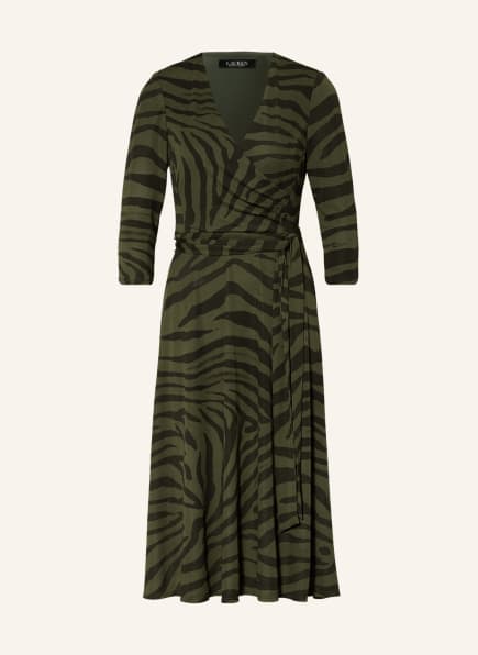 LAUREN RALPH LAUREN Dress with 3/4 sleeve in wrap look, Color: OLIVE (Image 1)