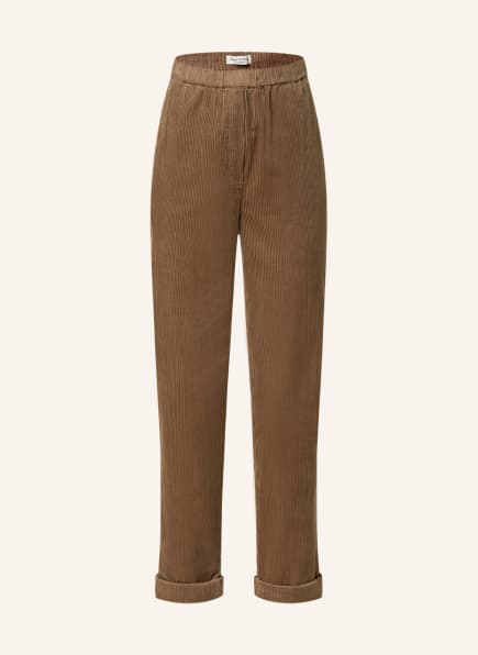 Marc O'Polo Corduroy trousers in jogger style, Color: BROWN (Image 1)
