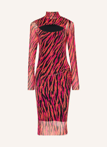 PATRIZIA PEPE Kleid mit Cut-out, Farbe: ORANGE/ SCHWARZ/ FUCHSIA (Bild 1)