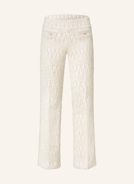 CAMBIO Tweed trousers FRANCIS with glitter thread, Color: CREAM/ GOLD (Image 1)