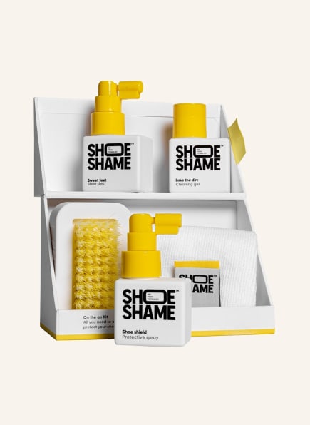 SHOE SHAME 5-piece Shoe care set ON THE GO, Color: WHITE/ YELLOW (Image 1)