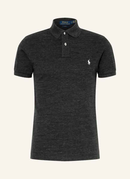 POLO RALPH LAUREN Piqué polo shirt slim fit, Color: BLACK MÉLANGE (Image 1)