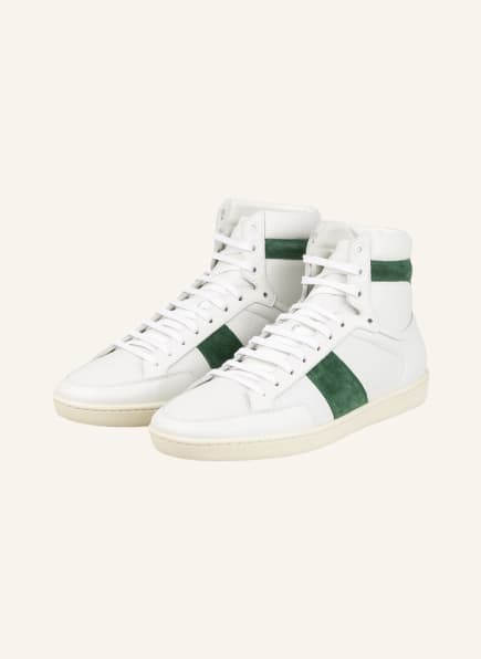 SAINT LAURENT Hightop-Sneaker , Farbe: WEISS/ DUNKELGRÜN (Bild 1)