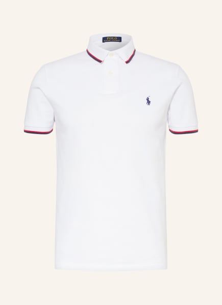 POLO RALPH LAUREN Piqué polo shirt Custom slim fit, Color: WHITE (Image 1)